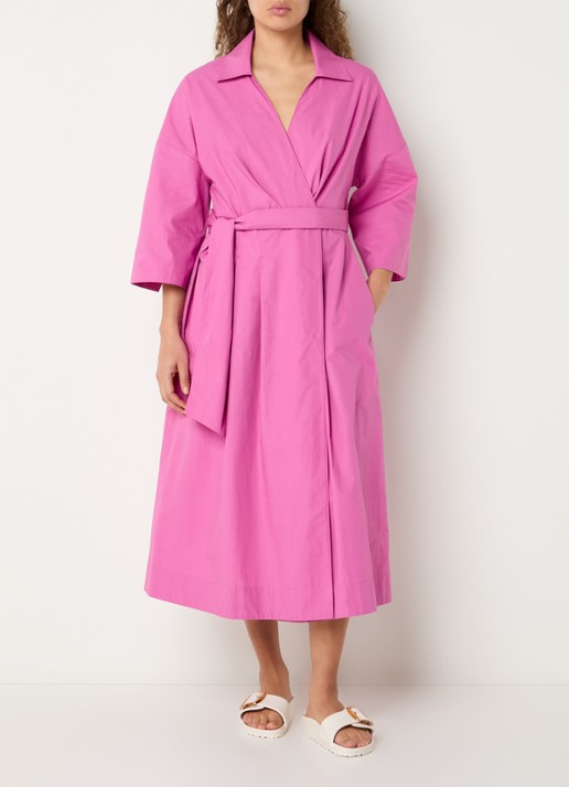 Claudia Sträter Maxi blousejurk met strikceintuur