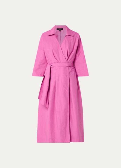 Claudia Sträter Maxi blousejurk met strikceintuur  - voorkant 3 roze