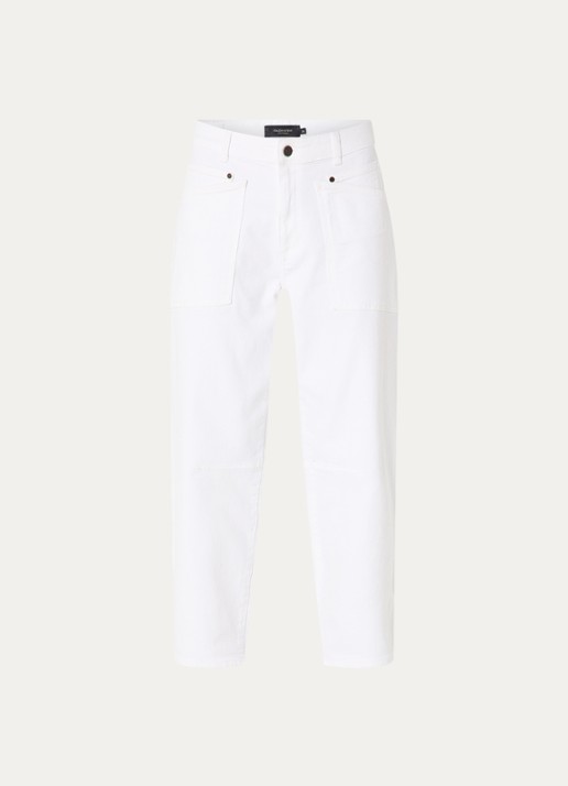 Claudia Sträter Mid waist balloon fit jeans met opgestikte zakken - voorkant 2 wit