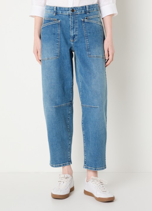 Claudia Sträter Mid waist balloon fit jeans met opgestikte zakken
