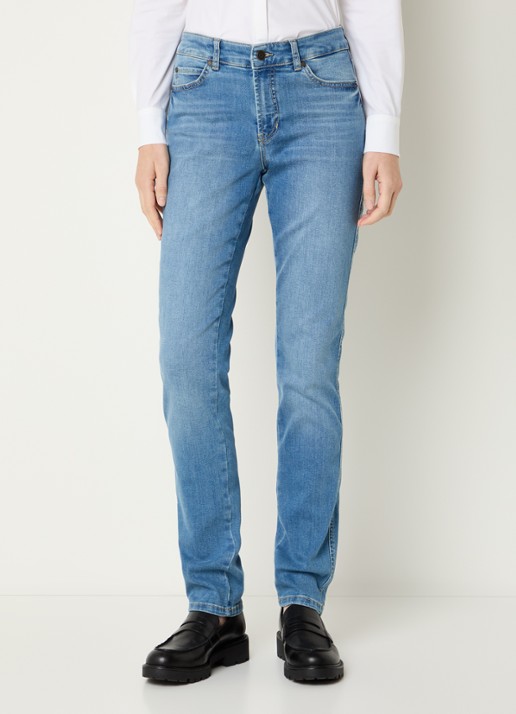 Claudia Sträter Mid waist slim fit jeans met medium wassing
