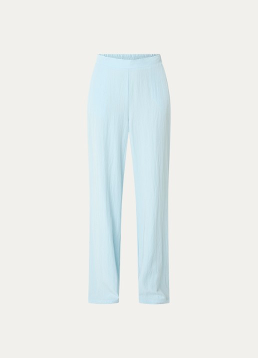 Claudia Sträter Mid waist straight fit broek met steekzakken  - voorkant 2 lichtblauw