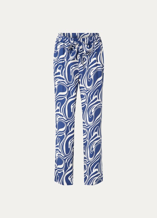 Claudia Sträter Mid waist straight fit broek met steekzakken  - voorkant 2 royalblauw