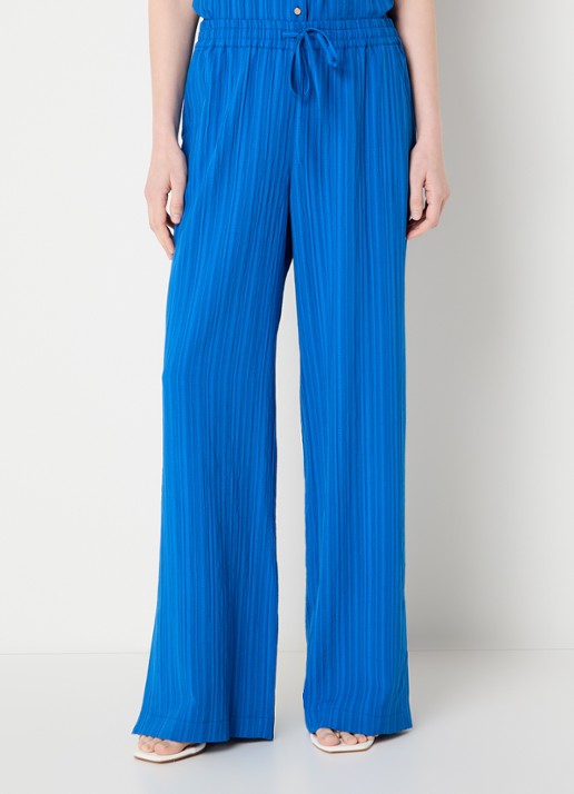 Claudia Sträter Mid waist straight fit broek met streepprint
