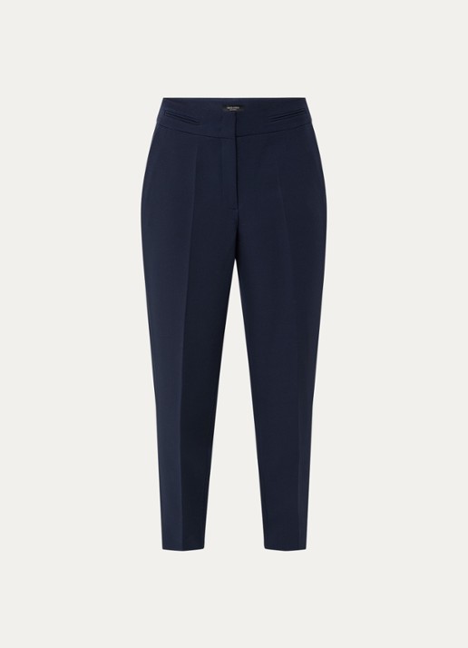 Claudia Sträter Mid waist straight fit pantalon met steekzakken - voorkant 3 donkerblauw