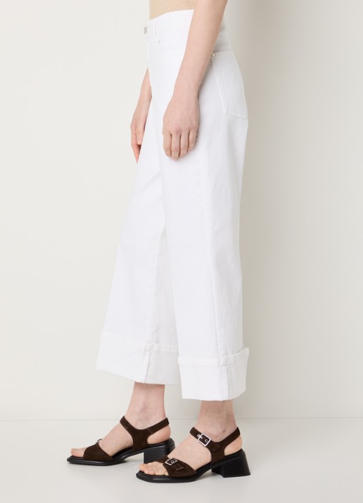Claudia Sträter Mid waist straight leg cropped jeans met gekleurde wassing - detail 5 wit