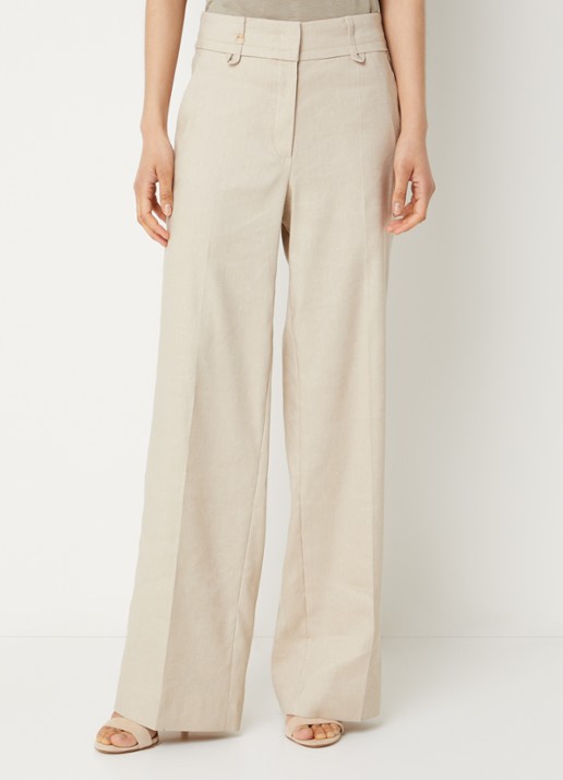 Claudia Sträter Mid waist straight leg pantalon met steekzakken