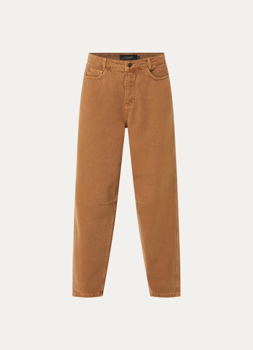 Claudia Sträter Mid waist tapered fit jeans met gekleurde wassing - voorkant 4 cognac