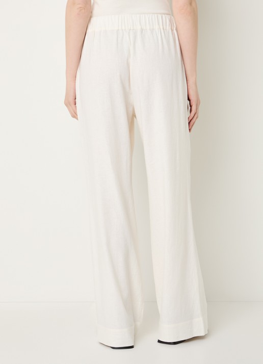 Claudia Sträter Mid waist wide fit broek met steekzakken - achterkant gebroken wit