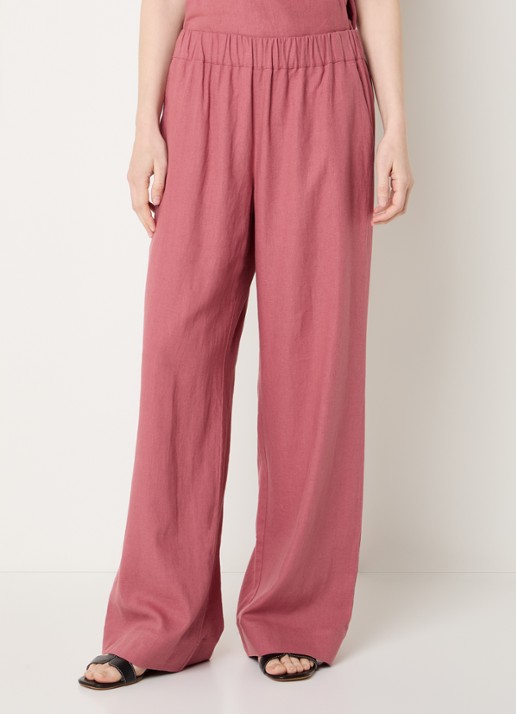Claudia Sträter Mid waist wide fit broek met steekzakken