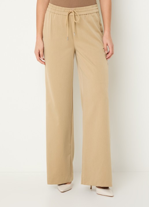 Claudia Sträter Mid waist wide fit chino met steekzakken