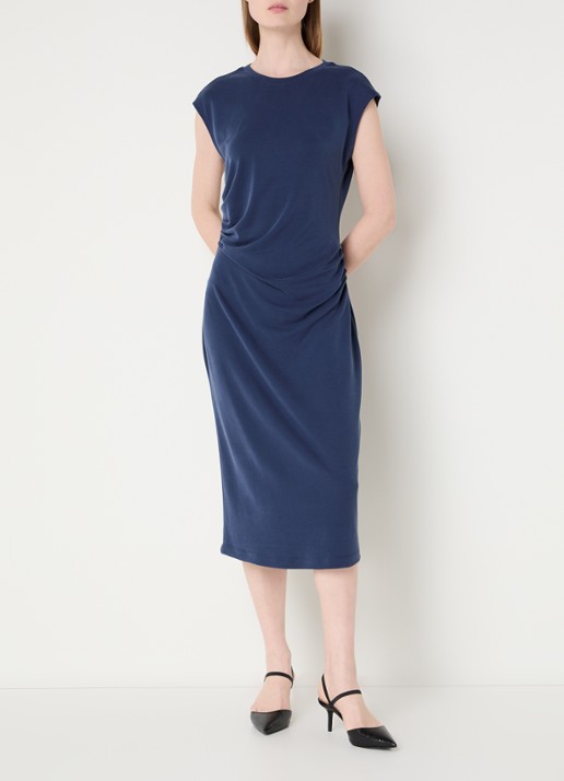 Claudia Sträter Midi asymmetrische kokerjurk met boothals
