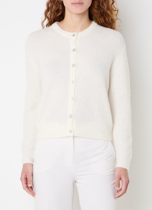 Claudia Sträter Noos fijngebreid vest in alpaca wolblend