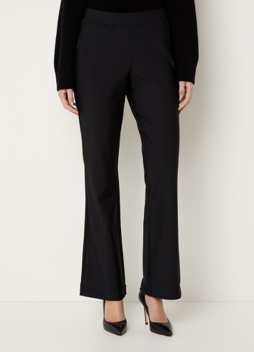 Claudia Sträter Noos high waist flared fit pantalon met steekzakken