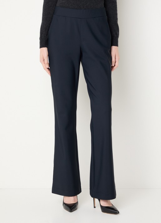Claudia Sträter Noos high waist flared fit pantalon met steekzakken