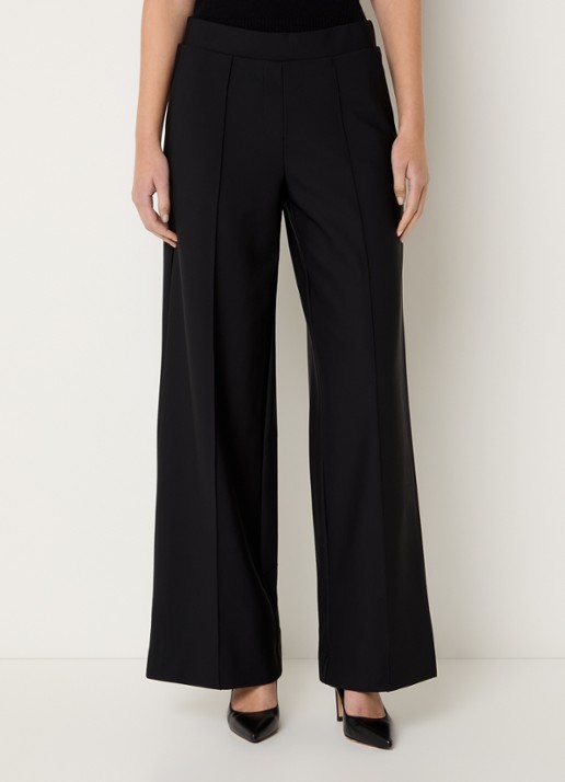 Claudia Sträter Noos high waist wide fit pantalon met steekzakken