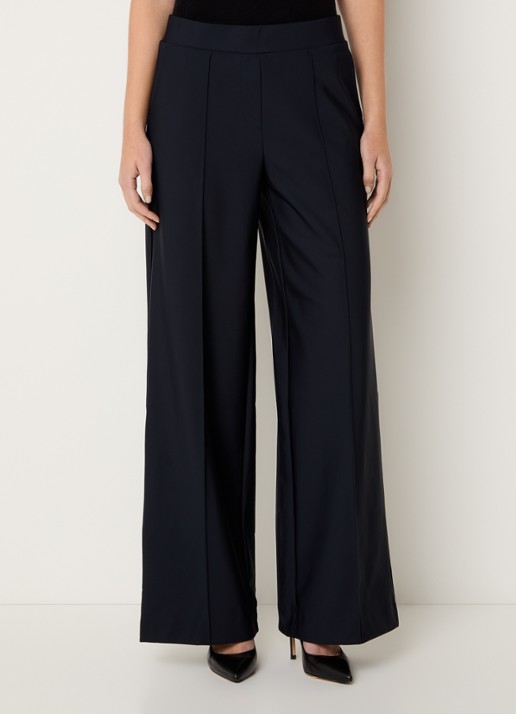 Claudia Sträter Noos high waist wide fit pantalon met steekzakken