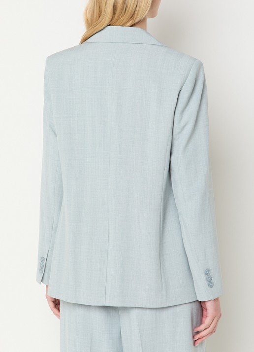 Claudia Sträter Oversized blazer met klepzakken - achterkant 4 grijsmele