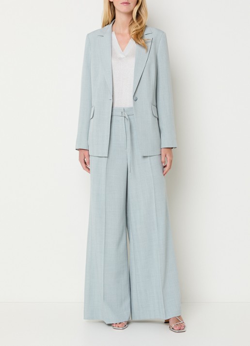 Claudia Sträter Oversized blazer met klepzakken - voorkant 2 grijsmele