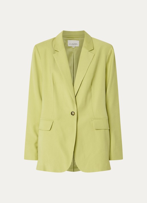 Claudia Sträter Oversized blazer met klepzakken - voorkant 2 lichtgroen