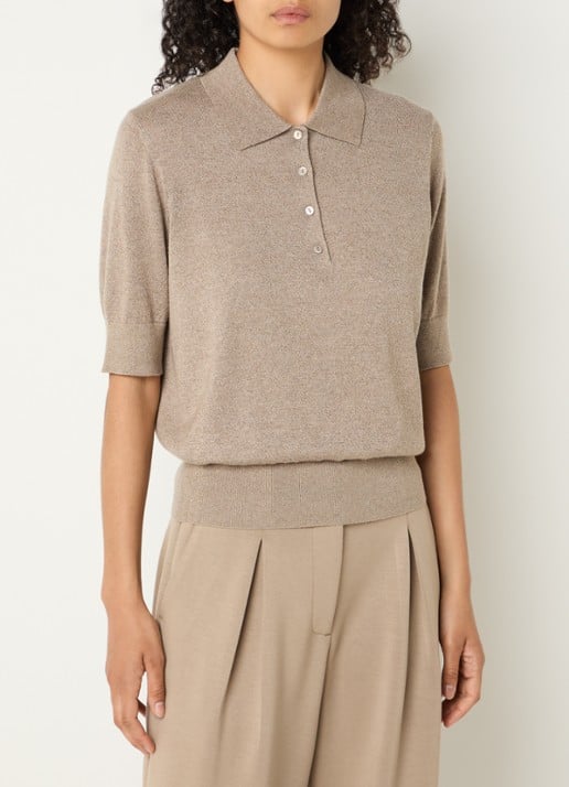 Claudia Sträter Pullover in wolblend met lurex en polokraag