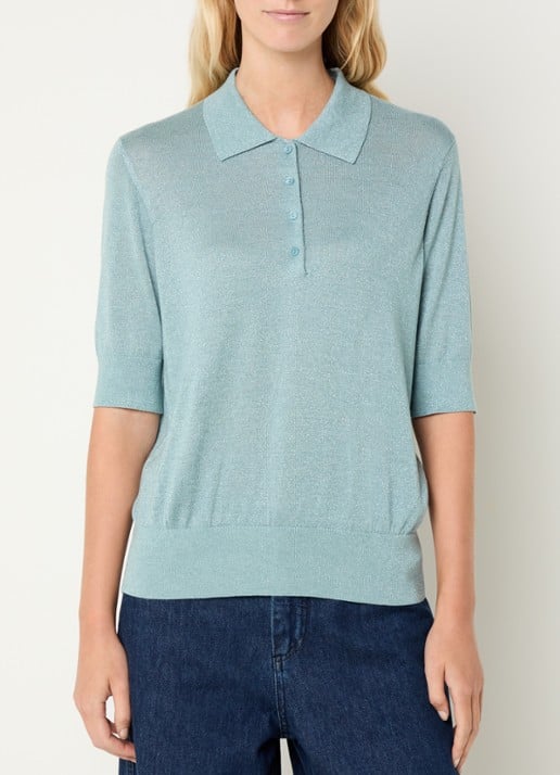 Claudia Sträter Pullover in wolblend met lurex en polokraag