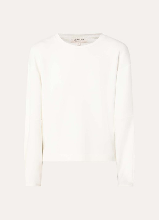 Claudia Sträter Sweater met ronde hals - voorkant 2 creme