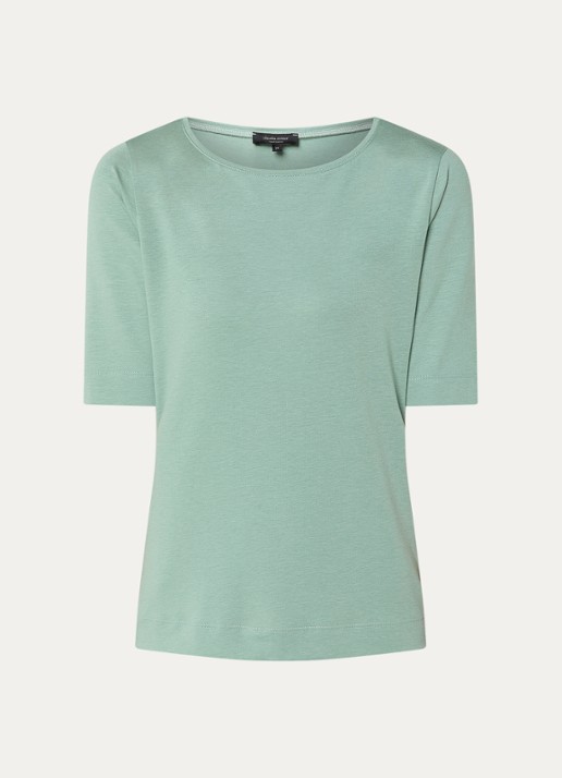 Claudia Sträter T-shirt met boothals - voorkant groen