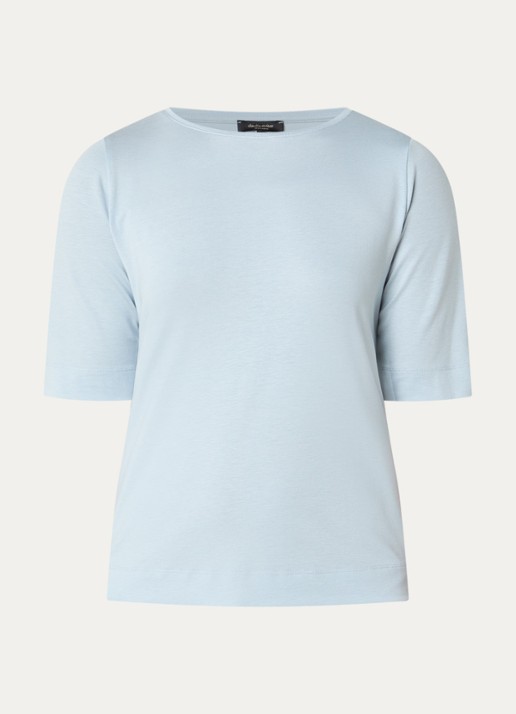 Claudia Sträter T-shirt met boothals - voorkant 3 lichtblauw