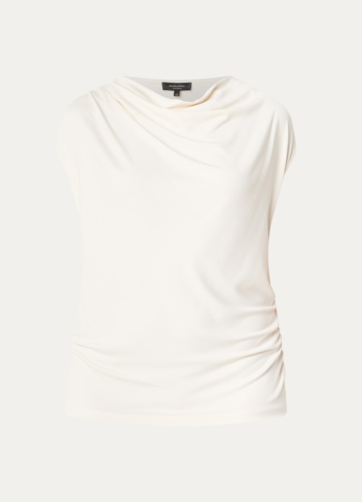 Claudia Sträter T-shirt met ronde hals - voorkant gebroken wit