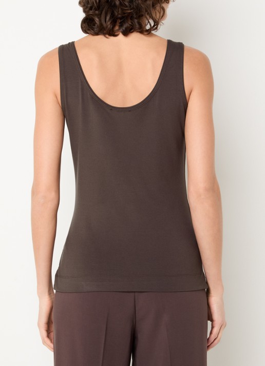 Claudia Sträter Tanktop met ronde hals - achterkant 4 chocoladebruin