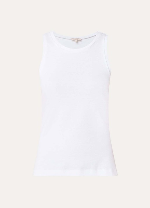 Claudia Sträter Tanktop met ronde hals - voorkant wit
