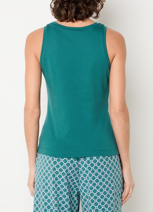 Claudia Sträter Tanktop met ronde hals - achterkant 4 zeegroen