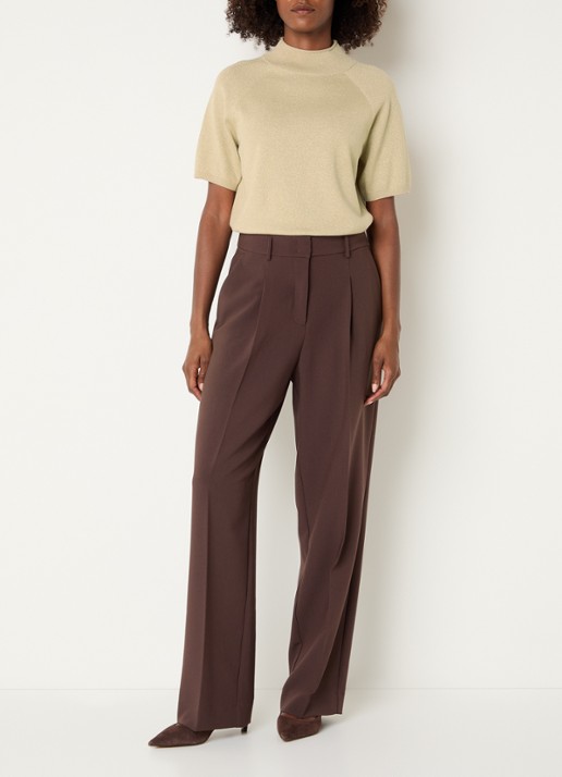 Claudia Sträter Top met metallic finish - voorkant 2 goud