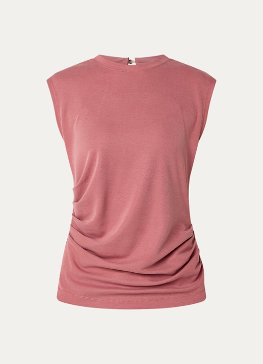 Claudia Sträter Top met plooidetail en keyhole - voorkant 2 oudroze