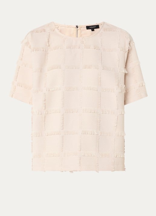 Claudia Sträter Top met ronde hals - voorkant 3 beige