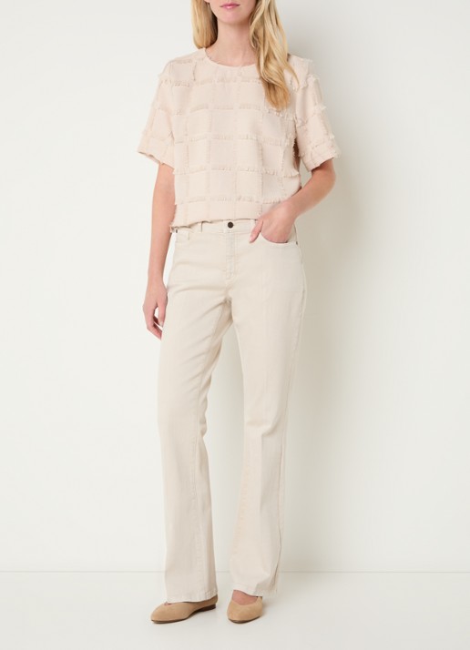 Claudia Sträter Top met ronde hals - voorkant 4 beige