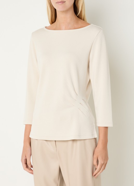 Claudia Sträter Top van jersey met gedrapeerd detail