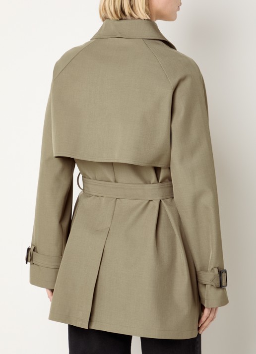 Claudia Sträter Trenchcoat met steekzakken en ceintuur - achterkant 4 bruin