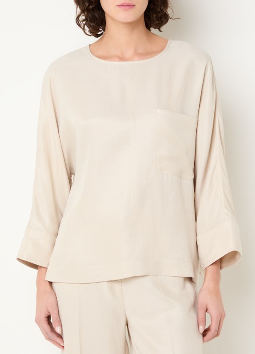 Claudia Sträter Tuniek met borstzak - detail 4 beige
