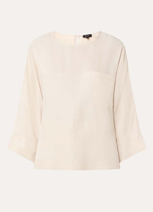 Claudia Sträter Tuniek met borstzak - voorkant 2 beige