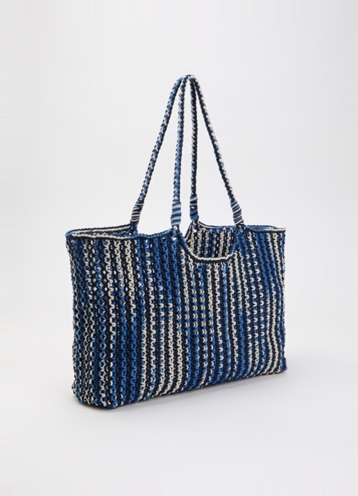 Claudie Pierlot Alienor shopper met print - achterkant 5 donkerblauw