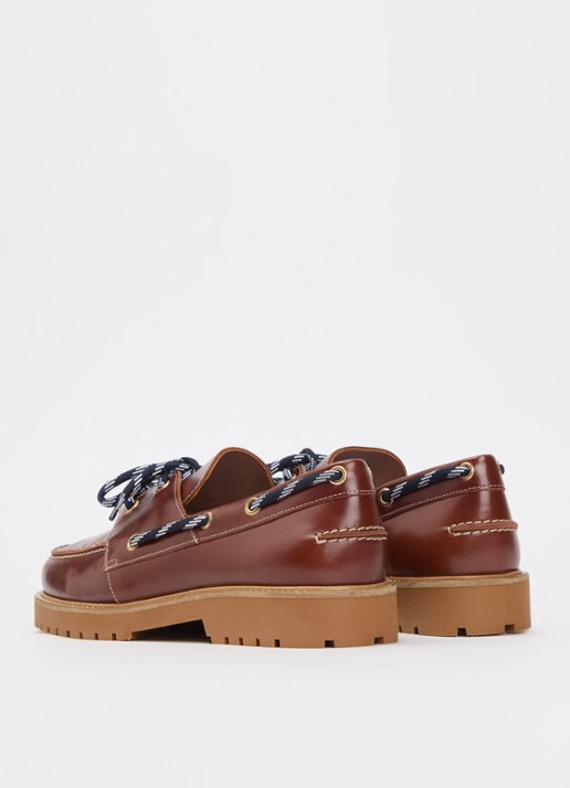 Claudie Pierlot Audrey bootschoen van leer - achterkant bruin