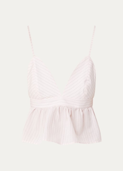 Claudie Pierlot Bally tanktop met streepprint - voorkant 3 lichtroze