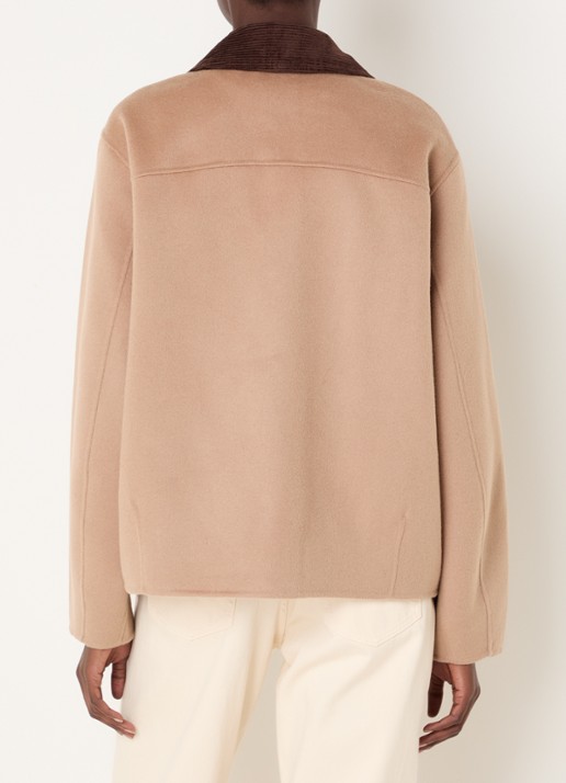 Claudie Pierlot Barn jack in wolblend met opgestikte zakken - achterkant camel