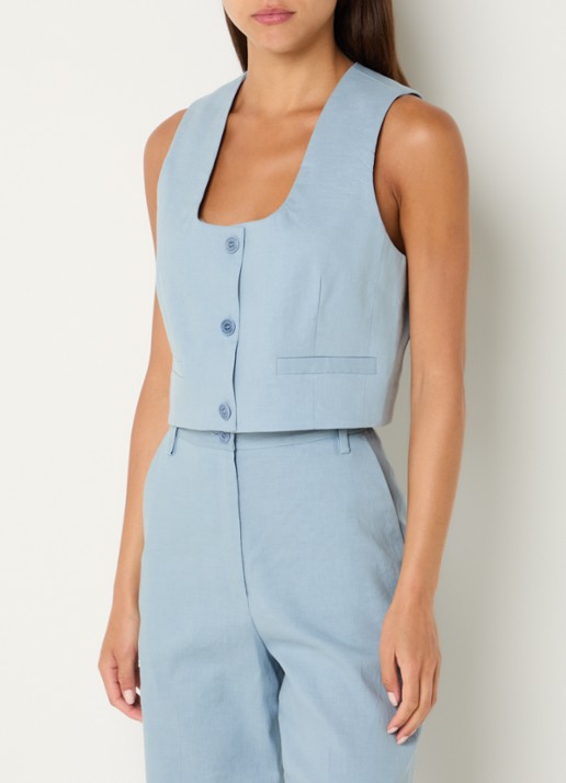 Claudie Pierlot Blazer in linnenblend met schoudervulling