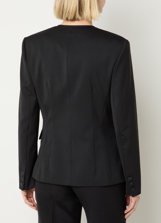 Claudie Pierlot Blazer in wolblend met klepzakken - achterkant zwart