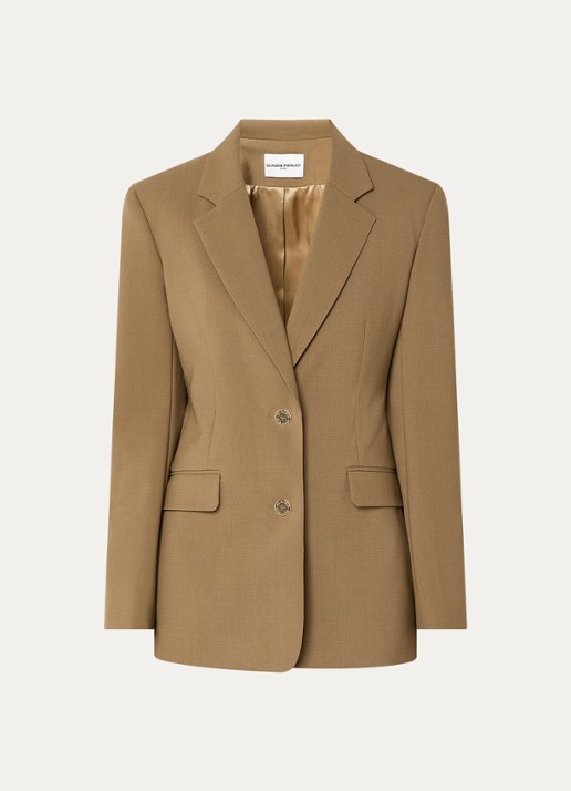 Claudie Pierlot Blazer in wolblend met klepzakken - voorkant 2 camel