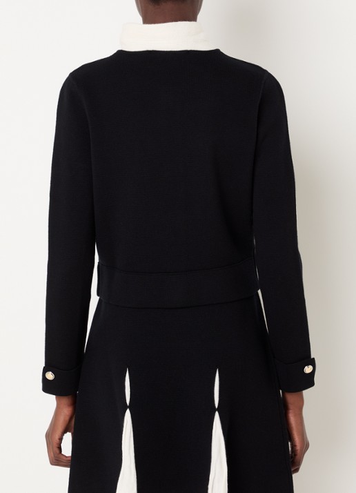 Claudie Pierlot Blazer in wolblend met sjaalkraag - achterkant 4 zwart