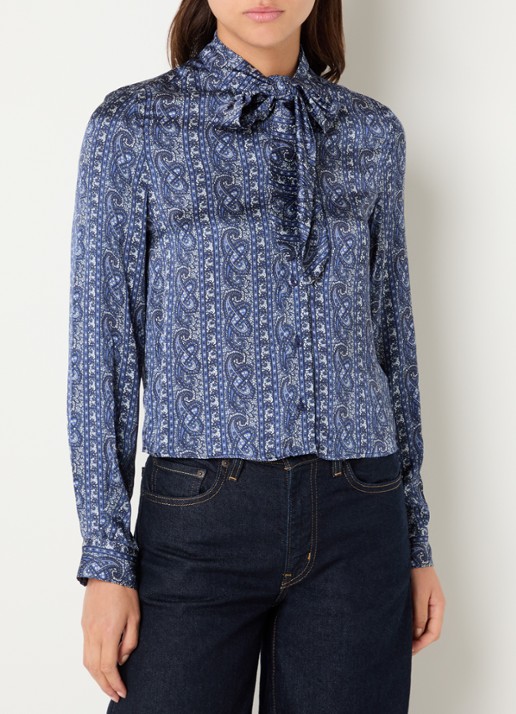 Claudie Pierlot Blouse met sjaalkraag en print